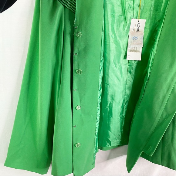 Vintage Green Beaded Scalloped Collar Jacket 22 2XL NEW NWT - Picture 6 of 10